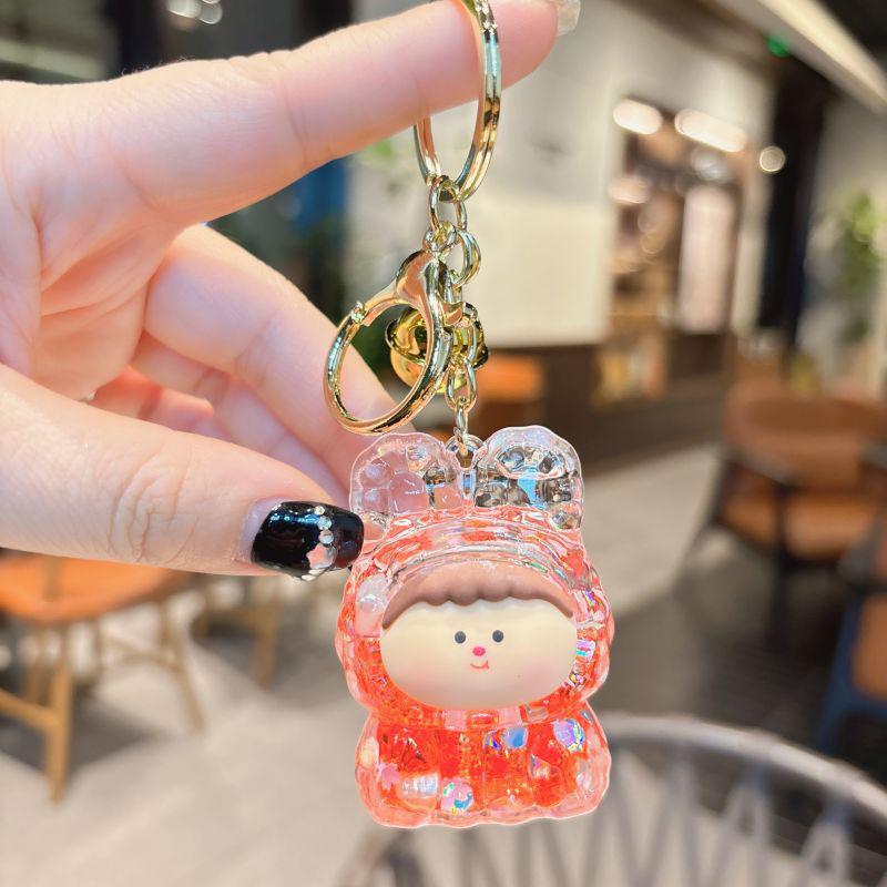 

Novelty Creative Cute Quicksand Keychain Pendant Funny Doll Keyring Exquisite Backpack Decoration Accessories Gifts
