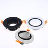 1Pcs White Black Round Light Kit Gu10 Base Lamp Holder Adjustable Ceiling Spotlight Shell Accessories