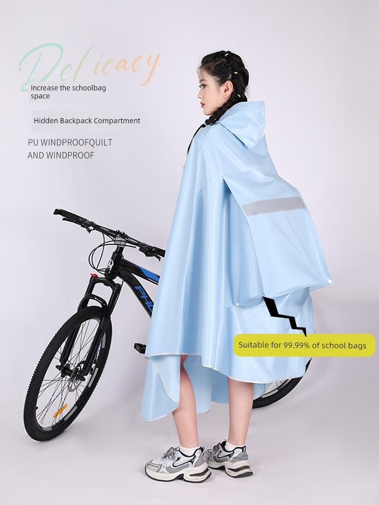 Bicycle Raincoat for Junior High School Students Single Mountain Bike for School Rainstorm Prevention Men and Women Riding Outer Wear Poncho