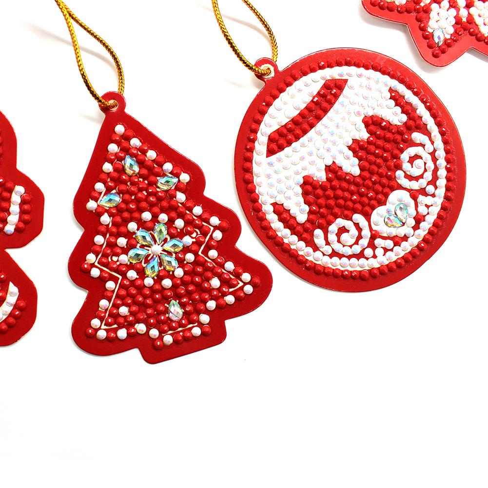 100-10Pcs Christmas Decor Diamond Painting Pendant Special-shaped Full Drill DIY Hanging Ornament Handmade Xmas Tree Decoration