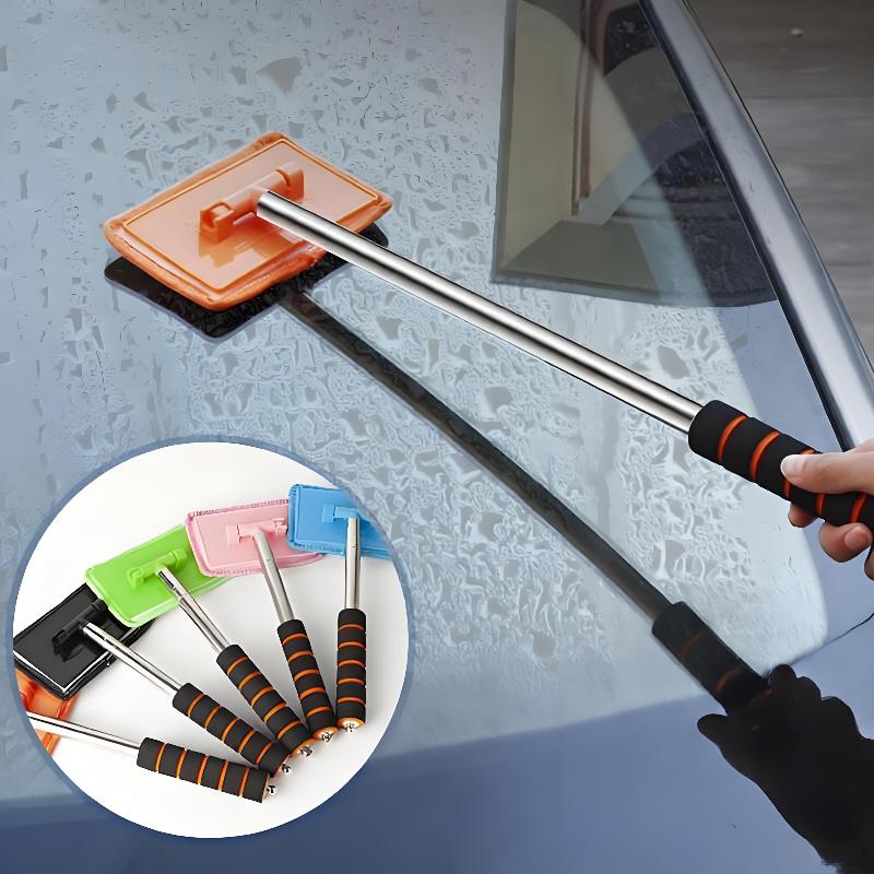 Car Windshield Glass Wiper Cleaner Telescopic 1 Set With Solid Metal Pole Auto Defogging Tool for Car Exterior Window Stain Removal