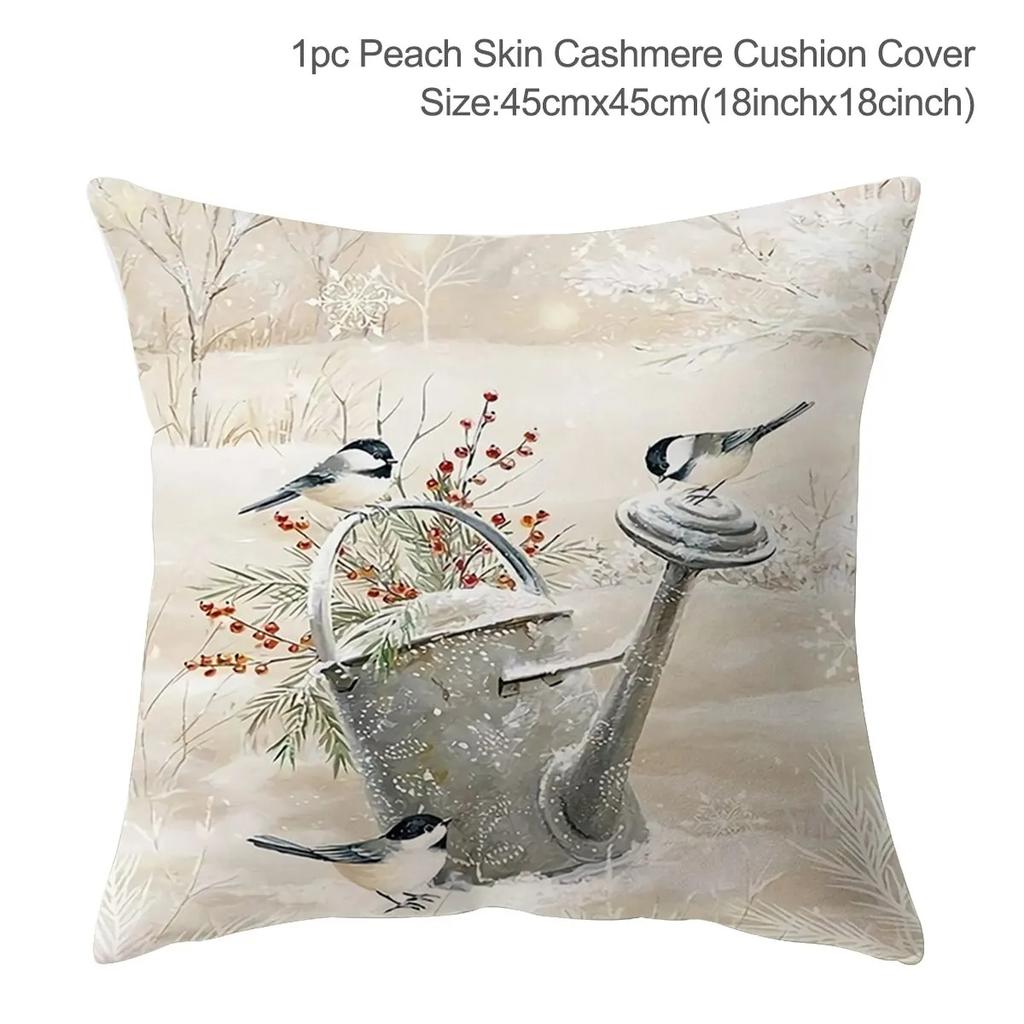 Santa Claus Christmas Tree Snow Scene Snowman Animal Deer Rabbit Bird Fox Sofa Seat Bedroom Car Office Decoration Pillowcase