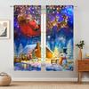 2 Panels Christmas Snow Santa Claus Curtains Semi-Blackout Curtain For Bedroom Living Room Window Kitchen Office Home Decoration