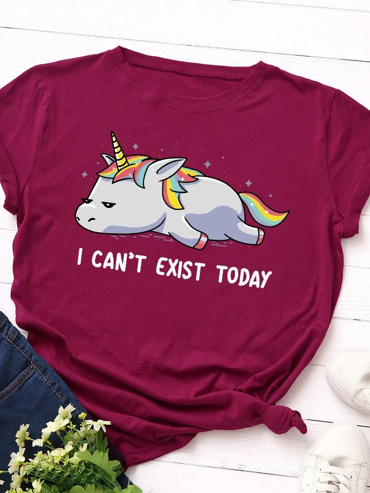 I Can't Exist Today Print T Shirt Women Short Sleeve O Neck Loose Tshirt Summer Women Causal Tee Shirt Tops Camisetas Mujer