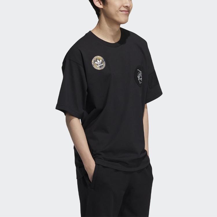 Adidas Originals Trefoil Logo Crew Neck T-Shirt Men Tops Black HA1495