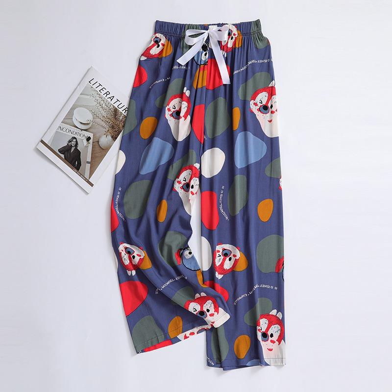 VEZFAA Moda damă ocazional cu imprimeu cu model de flori Pantaloni cu talie înaltă Pantaloni și capris