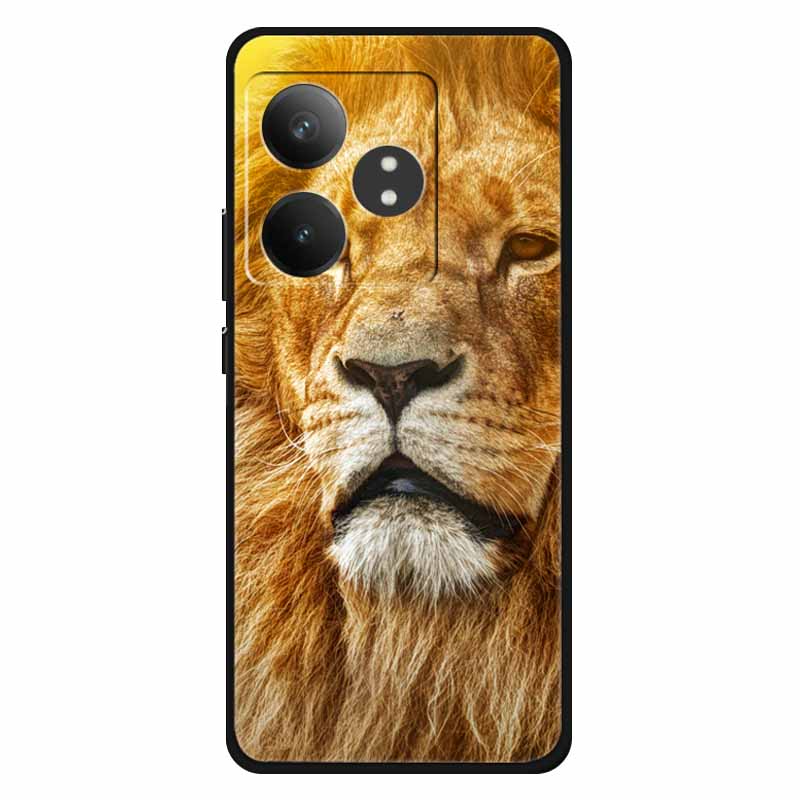 For Realme GT 6T Case Soft Feeling Silicone Luxury Phone Covers For Realme GT 6 GT6 Cases TPU Painted Marble Beautiful GT6t Wolf