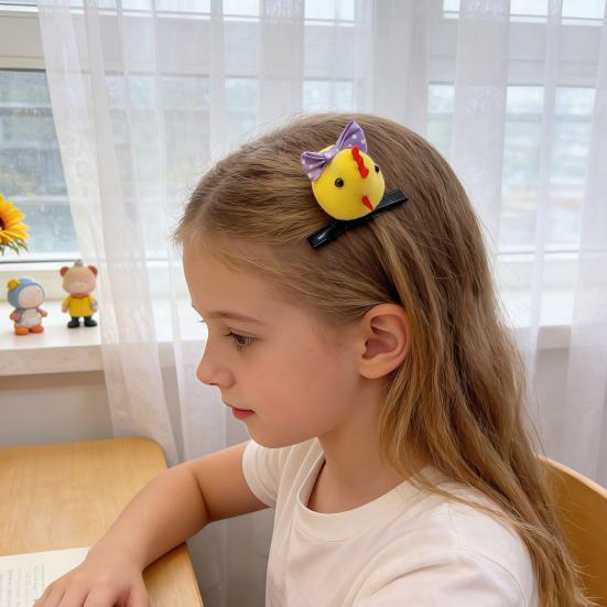 1/2/5Pcs Hair Pin Flocking Cartoon Capibara Chick Duck Decor Spring Design Metal Hair Clips Decorative Holiday Party Hairpins Hair Accessories