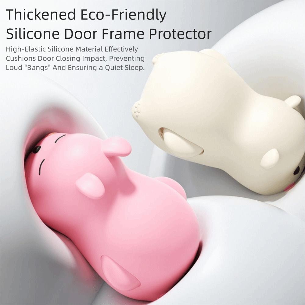 Silicone Door Stopper Cartoon Animal Automatic Closing Prevention Anti Pinch Guard Hand Buffer Windproof Function