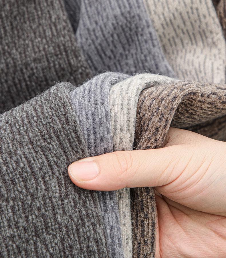 Men's Thick Fleece-Lined Knitwear: Two-Piece Look, Autumn/Winter Style for Middle-Aged & Young Casual Wear.