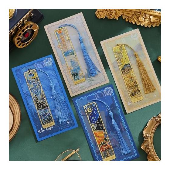 Metal Bookmarks for Readers - Ornate Hollow Trim Page Markers, Ideal Gift for Women, Girls, Teachers, Friends, Book Lovers, Students - Set of 4
