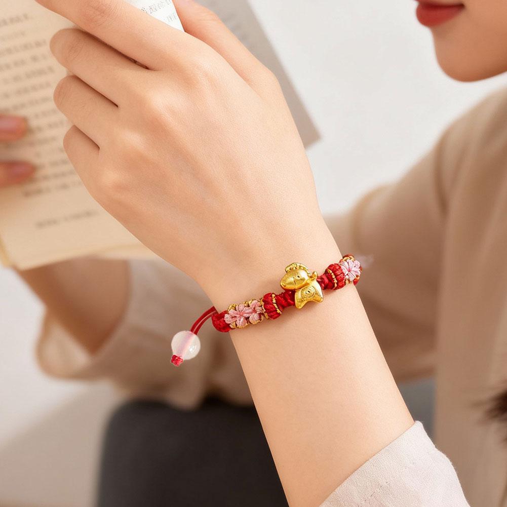 New Year Of Horse Bracelet Animal Amulet Bracelets Adjustable Red Rope Handmade Braided Bracelet Gifts For Women & Men & Friends