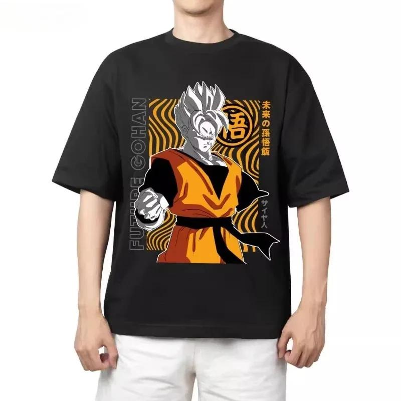 Mens Retro American Vintage Dragon Ball Print TShirt Loose Large Size Short Sleeve Pure Cotton Fashion 2026 GYM Style