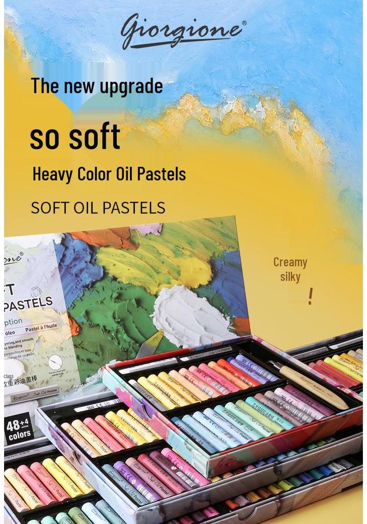 Giorgione Super Soft Oil Pastels Set - 48 Heavy Colors & 24 Macaron Shades