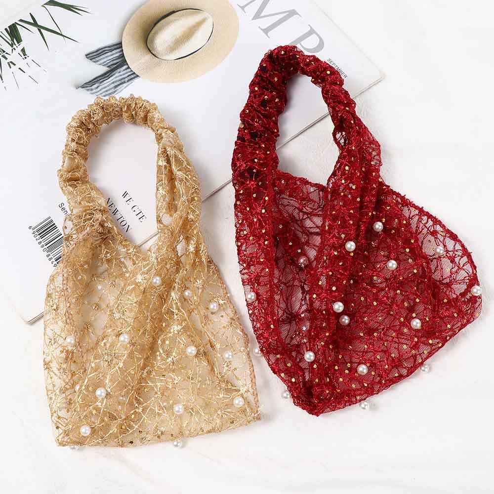 Sweet Flower Girls Lace Hollow Korean Style Hairbands Pearl Women Head wraps Turban Headband