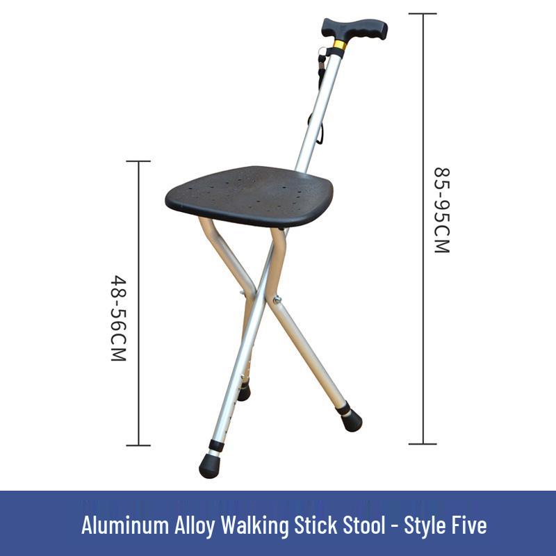 Multifunctional Aluminum Alloy Cane with Enlarged Seat Board