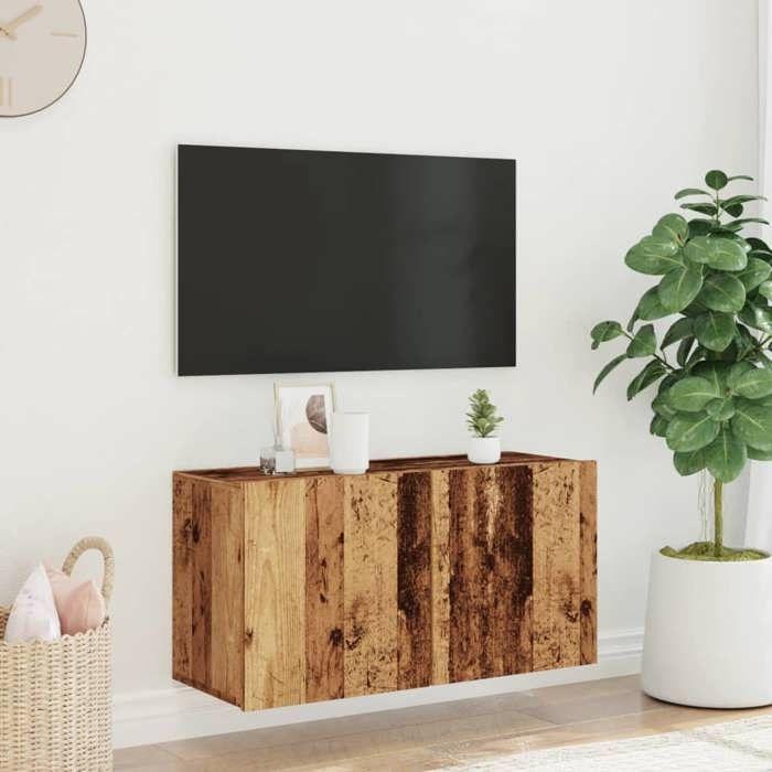 VidaXL Wall-Mounted TV Cabinet Old Wood 80x30x41 Cm, TV Stand, Media Cabinet, TV Console, HiFi Furniture, Entertainment Center, 857666