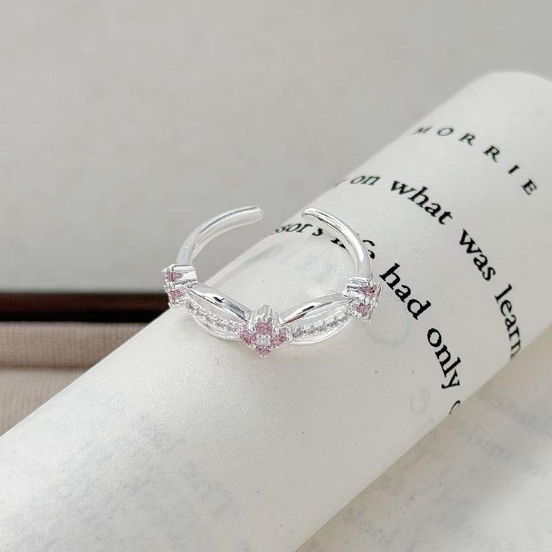 Wind Fashion Super Fairy Love Zir*****Pen Ring Niche High Sense Stacking Wearing Personalized Ring