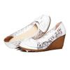 Summer Shoes Women Genuine Leather High Heels Wedges Sandals Elegant Ladies Wedge Heel 7cm