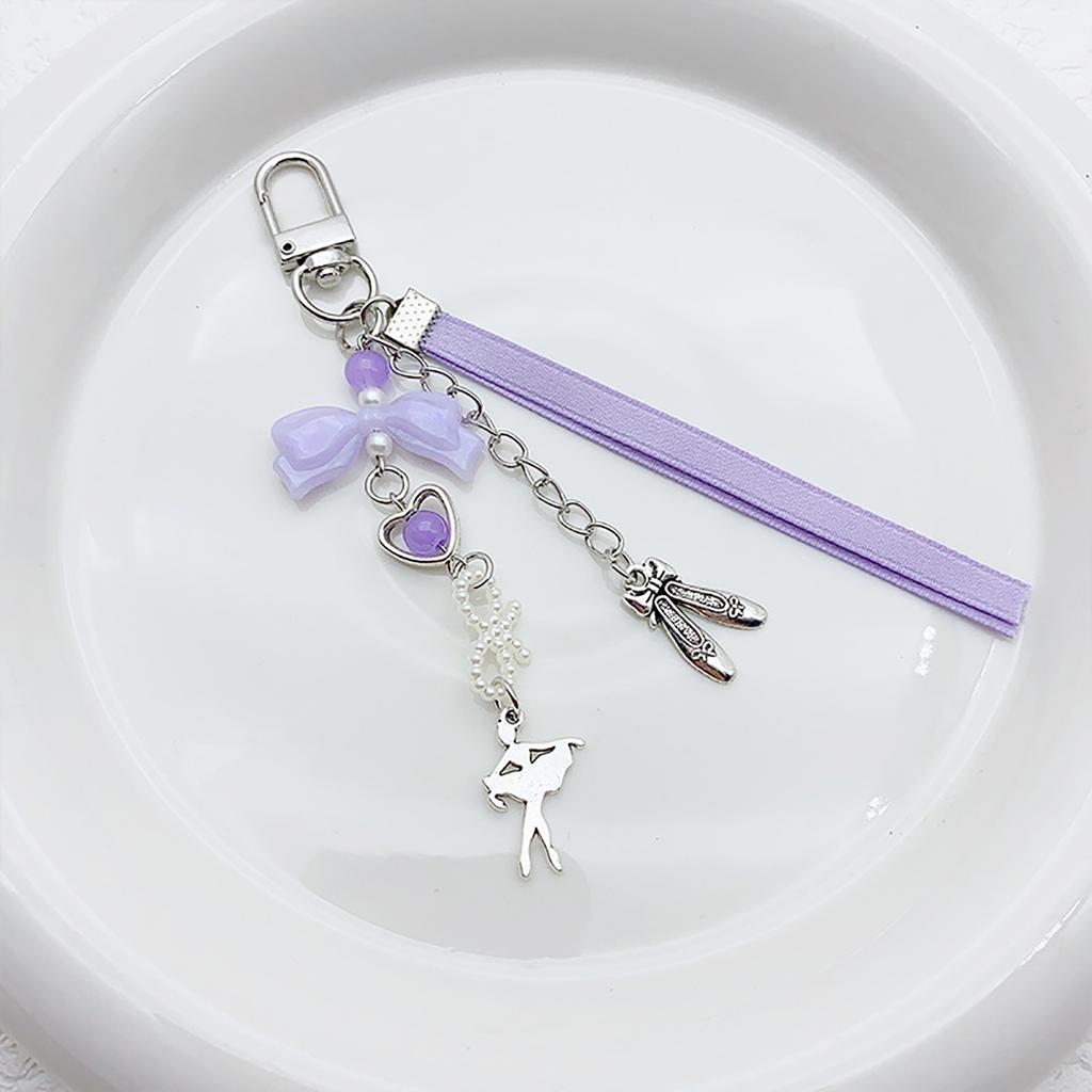 Stylish Beaded Keychain for Handbags Chic Acrylic Key Chain Keyrings Ornament Portable Bag Decorations for Travelers