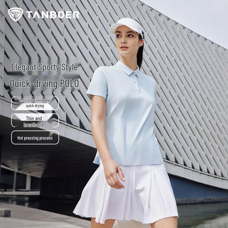 Tanboer Women s Lightweight Quick-Dry Polo T-Shirt L