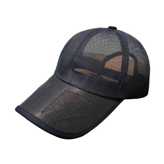 Men Baseball Cap, Adjustable Elastic Buckle Baseball Hat, Breathable Mesh Sweat-Wicking Sun Protection Hat for Outdoor Activities
