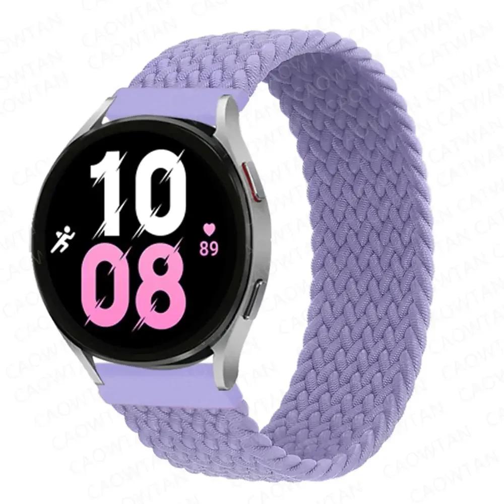 Braided Solo Loop For Samsung Galaxy Watch 4/5/6/44mm 40mm/classic Strap 46 42mm/active 2/Gear S3 22mm 20mm Bracelet Watch Band