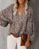 1116 eBay New, European and American Style V-neck Color Lantern Sleeve Shirt, Women's Shirt