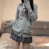 Women's Autumn Winter Slim Fit Japanese School Style Cardigan Sweater with Long Sleeves, Multi-color