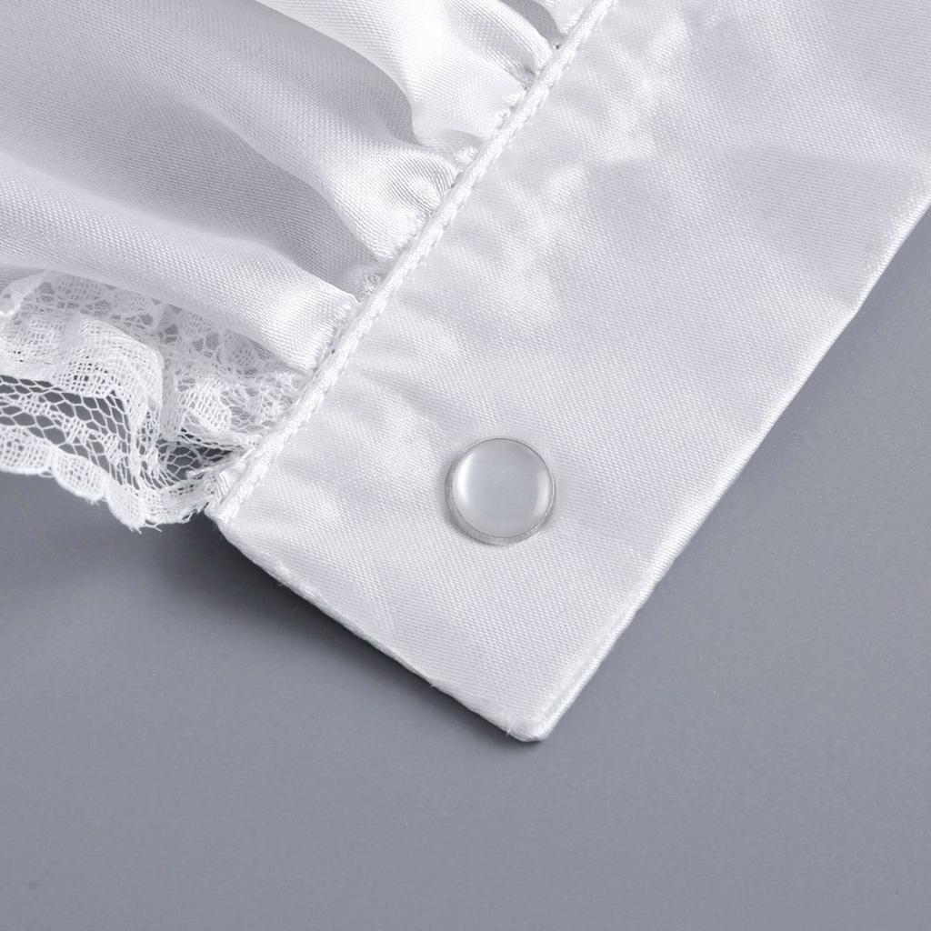 Elegant Detachable Ruffle Lace Jabot Neck Collar and False Sleeve Cuffs Set for Medieval Costume and Historical Event