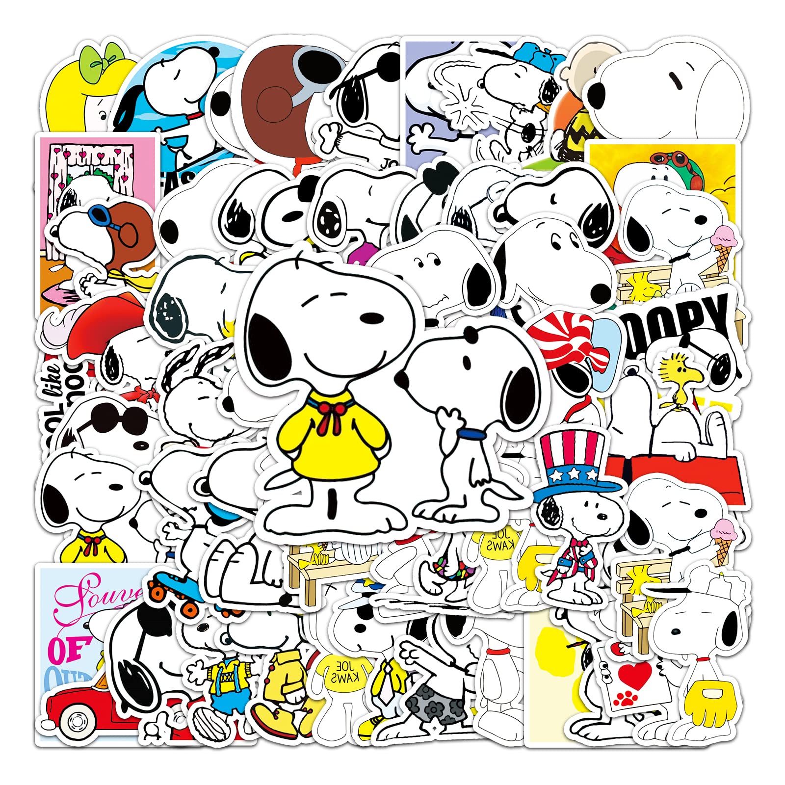 

Snoopy Sticker Set 50 Pieces Snoopy Waterproof Sticker Snoopy Seal Pack Brand Sticker Suitcase Suitable for Cars, Motorcycles, Helmets, Skateboards,