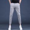 Young Men Summer Slim Fit Business Casual Pants With Stretch Cotton For Daily Wear