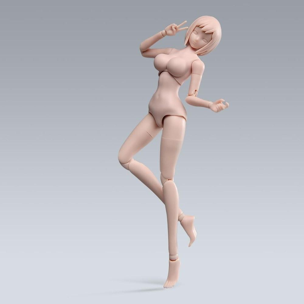 ORIELOAN 1/12 Scale Female Action Figure Body 6-Inch Flexible Ball Joint Girl Doll Model Head Sculpt Removable Hands and Feet Busty Accessories