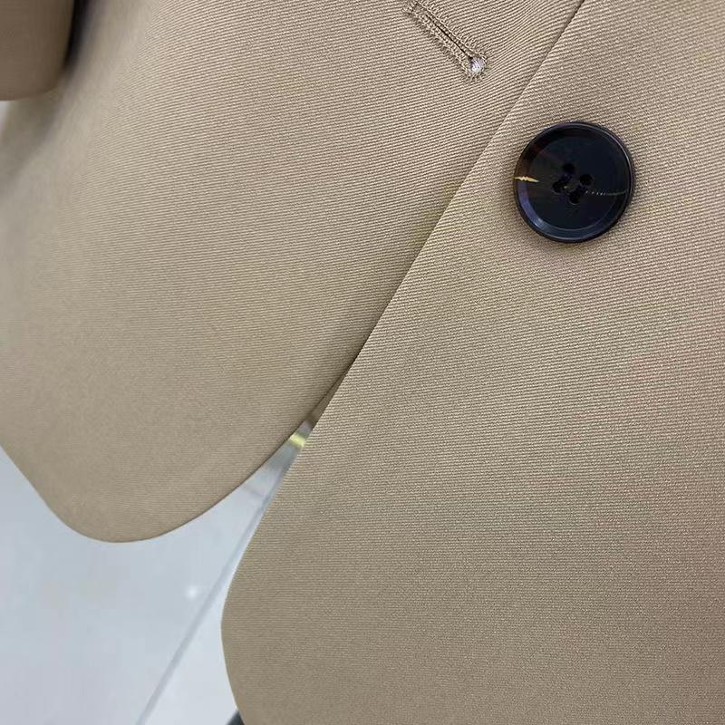 Mode Herbst Neue Blazerjacke Damen Lässig Taschen Langarmjacke Arbeitsanzug Mantel Büro Dame Einfarbig Schlank Schwarz Blazer