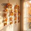 Festive Door Frame Decoration Halloween Willow Vine Twig Garland, Yellow Artificial Branch Decor for Fireplace Mantle Realistic Silk Flowers
