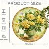Vintage Daffodil Butterfly Aluminum Wall Decor D Round Metal Sign for Home Garden Kitchen