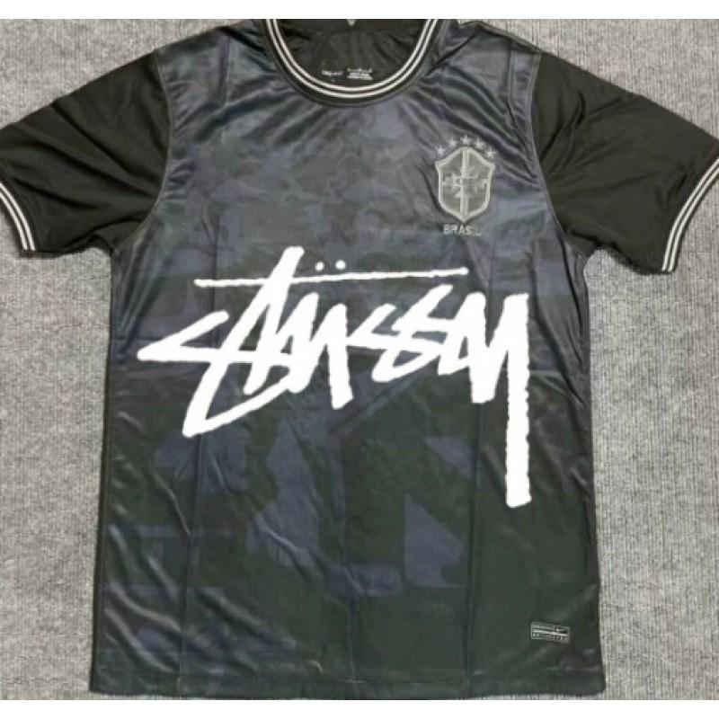 Maglia da Calcio Signature Stussy Retro Brasile Argentina Portogallo Maglia da Allenamento Calcio Uomo Donna Manica Corta