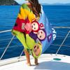 1pc Teletubbies3 Beach Towel with Custom Name, Beach/Swimming/Bath/Picnic/Camping Towel, Suitable for Seaside Beaches