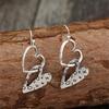 1 Pair Minimalist Retro Hollow Heart Shaped Earrings, Suitable for Women Everyday Casual Wear - Jewelry Gift for Friends