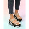 Women's Thick-Soled Wedge Slide Sandals, Roman Style Outdoor Fashionable Footwear, Available In Large Sizes.