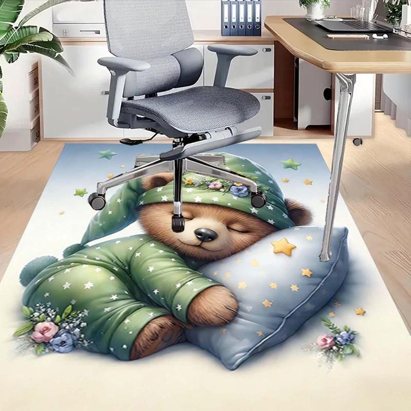 1PC The sleeping bear Anti-slip carpet, suitable for Office, bedroomand playrooms. It can also be used as a sofa footrest cover-R113