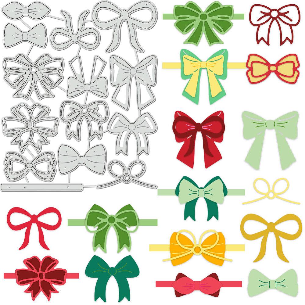 Bowknot Carbon Steel Cutting Dies Stencils for DIY Scrapbooking Photo Album Decorative Embossing Paper Card Greeting Card Mold 144x119x0.8mm