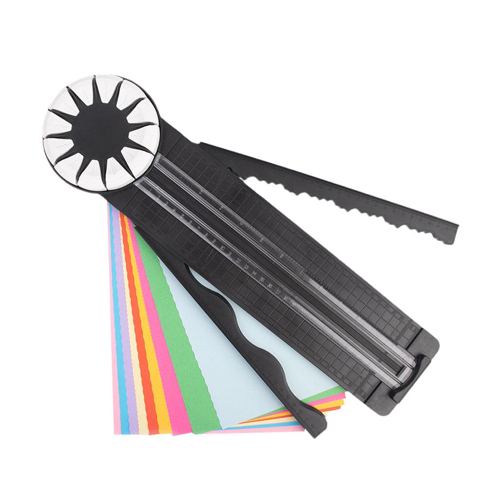 Multi-Function Paper Cutter Creasing Machine 360-Degree Rotating Cutter Head 12 Types Of Edges For Hand-Cutting Card Art Tools