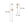 Exquisite Zircon Butterfly Daisy Flower Asymmetrical Drop Earrings For Women Men Elegant Sunflower Floral Earring Summer Jewelry