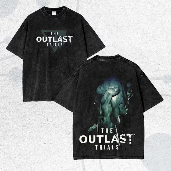 Gioco d'Azione Avventura Horror The Outlast Trials Stampa Grafica T-shirt Uomo Donna Streetwear Maglietta Oversize Cotone Lavato Retrò