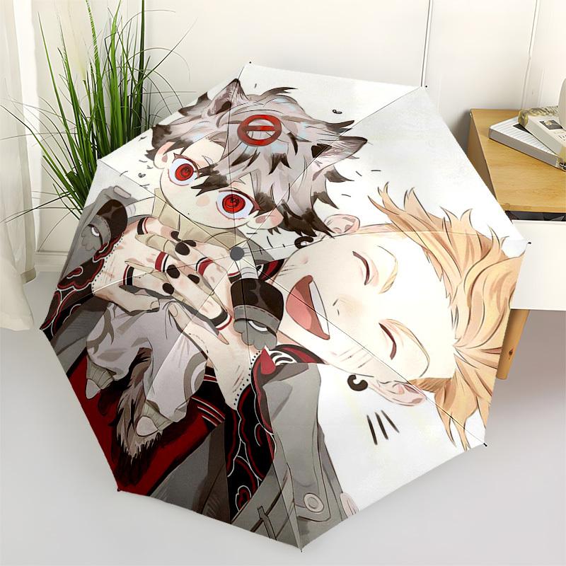 

1pc Outdoor Umbrella with Demon Slayer Design - Automatic Opening/Closing, Portable 3-Fold Design, 8-Bone Iron Frame - Perfect Gift for Fans, T