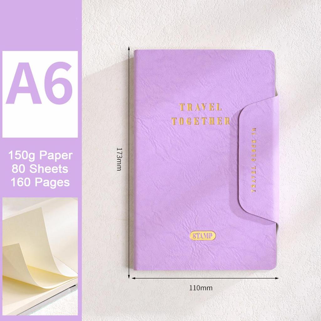 A6 Travel Journal, Student Leather Notebook, Blank Pages, Notepad, Drawing Book, Business Meeting Record Book, Mind Map, 80 Sheets