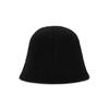 VARZAR VA Curved Oval Metal Washed Knit Bucket Hat Black