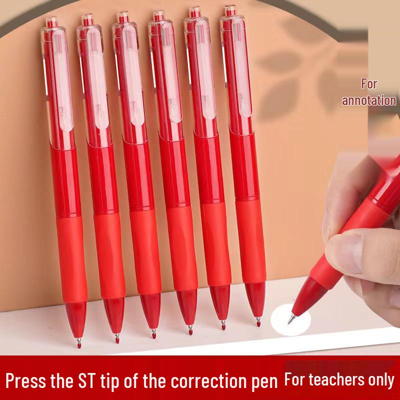 ST Red Correction Pen: Press-Activated Neutral Pen for Teachers – Perfect for Error Marking