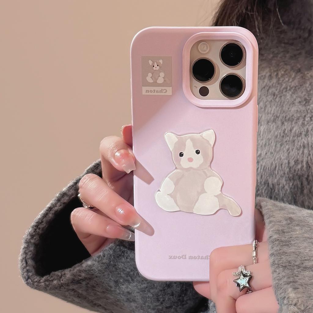 Cute Purple Kitten 15promax for Apple 17 Phone Case for IPhone14 for 13 Cartoon 3D 12 Soft
